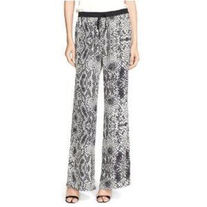Parker Nile Print Wide Leg Silk Pants size Large